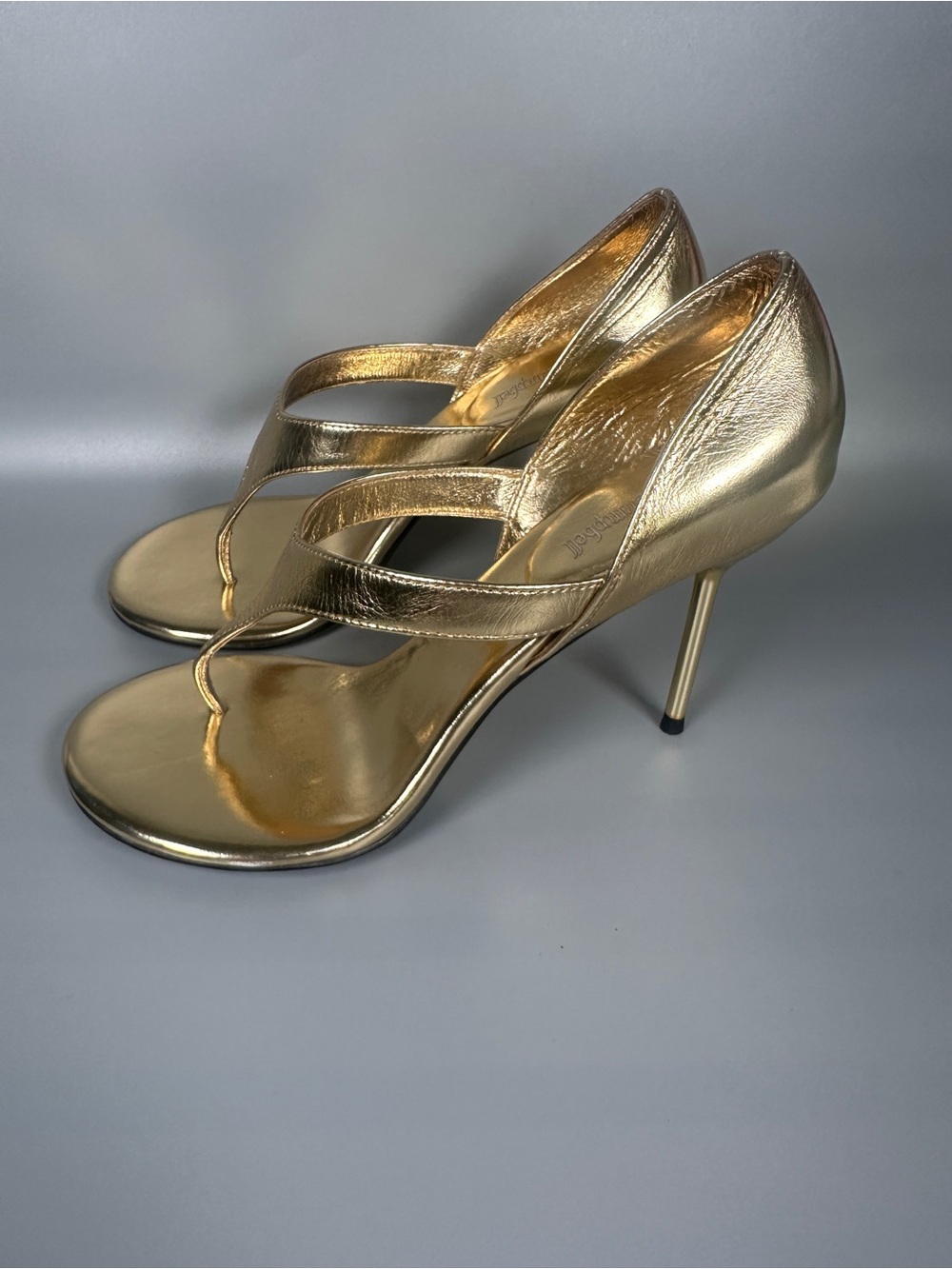 Jeffrey Campbell Stiletto Heeled Party Elegant Sandals Women’s Size 7.5 Gold